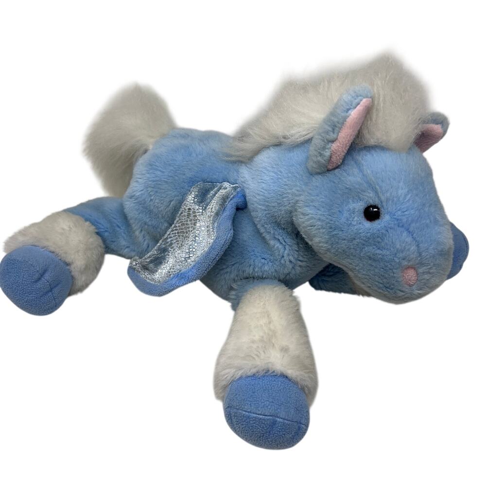 Commonwealth Pegasus Plush 17" Blue Pastel Winged Horse 2000‎ Y2K VTG
